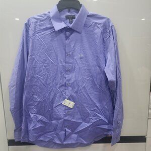 Alfani Mens Slim Fit Purple Dress Shirt XL 17-17.5 Neck 36-37 Sleeve